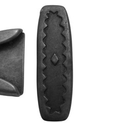 Western-Style Metal Belt Tip And Keeper Set With Tribal Engraved Design Vintage