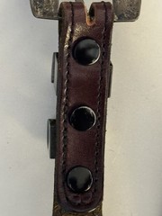Chacon Unisex Size 30 Red or Brown Leather Sterling Silver Buckle Belt