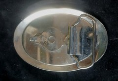 VtgBeltBuckleEnamel US NavySeabeesMilitaryArmedForceRockBikerRetroClassy80s90s