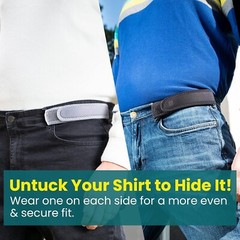 Patented Ultra-Soft Invisible Belt for Men & Women – Adjustable, Black 32&Prime;-43&Prime;