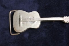 Vntg 1970s Solid Brass Acoustic Guitar Belt Buckle Counry Rock Music Aminco #124