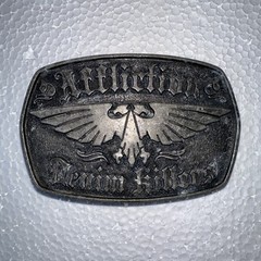 Vintage Affliction Belt Buckle Denim Killers Double Headed Eagle Y2K Masonic