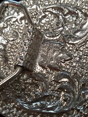 SILVER RED & BLUE TORQUIOSE BELT BACKLE EAGLE S.S.I. NICE!