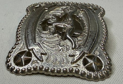 Vintage Looking Western Longhorn Belt Buckle 37580 Silver Tone No Makers Mark