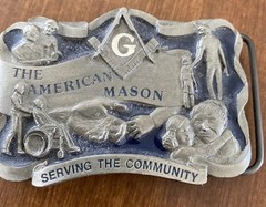 Vintage American Mason Pewter Belt Buckle Masonic-Buckles of America Ba-177 USA