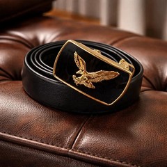 Men Eagle Decor Automatic Buckle Belt