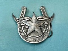 Lucky Star In Horseshoe Vintage 2004 Cutout Great American Products Belt Buckle