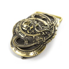 Belt buckle Alien, Steampunk brass belt buckle, Skull belt buckle