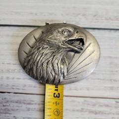 Siskiyou Buckle Co Eagle American Belt Buckle Silver Pewter Tone Metal 1987