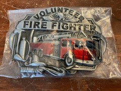 Volunteer Fire Fighter Firemen Belt Buckle Metal – New In Package