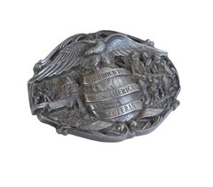 VTG 1986 Bergamot « I&rsquo;m Proud to be an American Veteran » Pewter Belt Buckle – USA