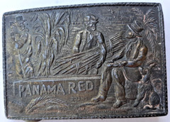 vintage 1970 belt buckle Panama Red Brand cannabis marijuana 3.25&Prime; long