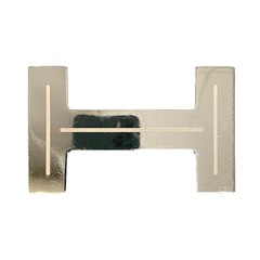 Genuine Hermès H Logo Belt Buckle Silver Tone Metal 61mm with Pouch