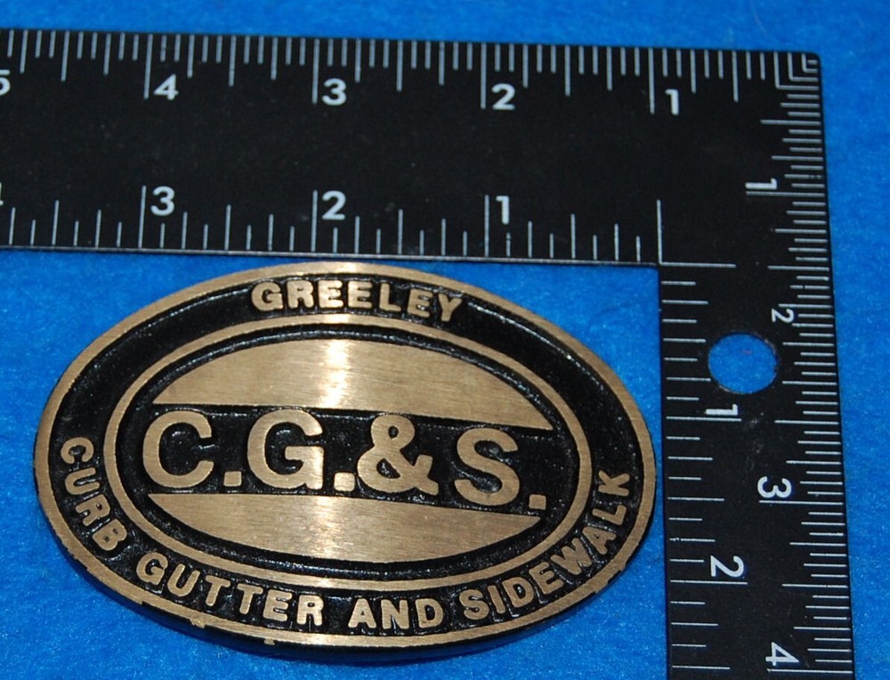 Greeley Curb Gutter And Sidewalk C.G.&S. Belt Buckle, Complete & Functional