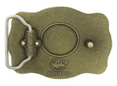 Bronze Plated Western Flower Pattern Rectangle Belt Buckle