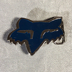 Fox Men&rsquo;s Blue/Silver Logo Metal Clip Belt Buckle Fits 1.5&Prime; Belt Width