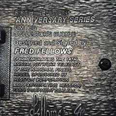 1987 National Finals Rodeo HESSTON Belt Buckle, Design By Fred Fellows, Ltd Ed.