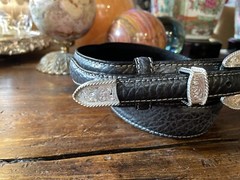 western pawn James Reid style Sterling Silver Belt Buckle 1-3/8”-.75-32-35”nu🦬✅