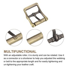 0.98&Prime; Single Prong Belt Buckle Bronze DIY Square Center Bar Buckle , 4Pcs
