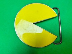 Pacman Maze Arcade Video Game Yellow Enameled 2010 by Namco Bandai Belt Buckle