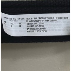 American Eagle Black Adjustable Cotton Web Belt Slider Buckle Mens Small NWT