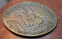 Vintage NRA Whittington Center Belt Buckle WHERE FRONTIER SPIRIT LIVES, Cowboy
