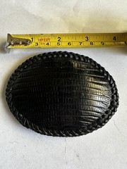 Black Lizard Skin Handcrafted Belt Buckle