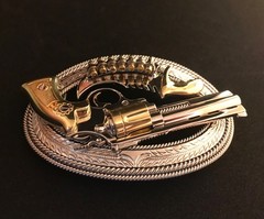 (MADE BY ORDER) BUCKLE HANDMADE STAINLESS STEEL WESTERN STYLE GUN PYTHON #3