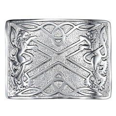 Traditional Scottish Men Kilt Belt Buckle Saltire & Lions Rampant Belt Buckle