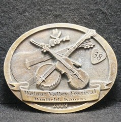 WJ15155 VINTAGE 2009 **WALNUT VALLEY FESTIVAL** BLUEGRASS MUSIC MENS BELT BUCKLE