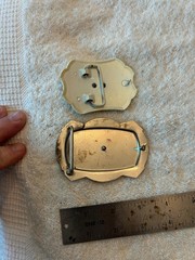 Lot 2 Vintage Belt Buckle Western Horse Bull Riding
