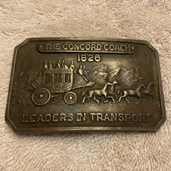 Men&rsquo;s Bronze Metal Western Stagecoach Horse Belt Buckle 1826 2 slight wear spots