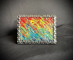 Hand Painted Pride Art Belt Buckle Abstract Expressionism OOAK Darren McNeese
