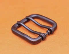 Wide Double Tongue Pin Roller Prong Pin Belt Black Buckle Fits 40MM Belt Straps