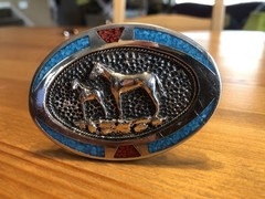 Two Horses Belt Buckle
