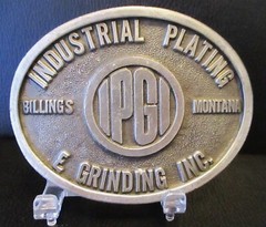 IPGI Industrial Plating & Grinding Inc. Billings Montana MT Pewter Belt Buckle