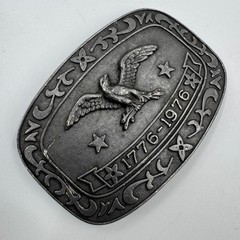 Celebrity Belt Buckle Unisex OS Silver Bicentennial 1776-1976 Eagle Americana