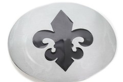 Women Men Silver Metal Unisex Belt Buckle Fleur De Lis French Lily Flower Casual
