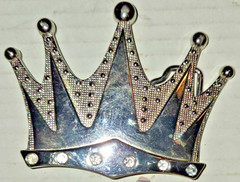 Crown Belt Buckle Silver Metal Bling Rhinestones New Men Women Cowgirl Western