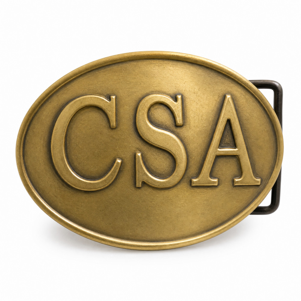 CSA Bronze Plated Metal Belt Buckle Civil War Confederate Reenactment Gear