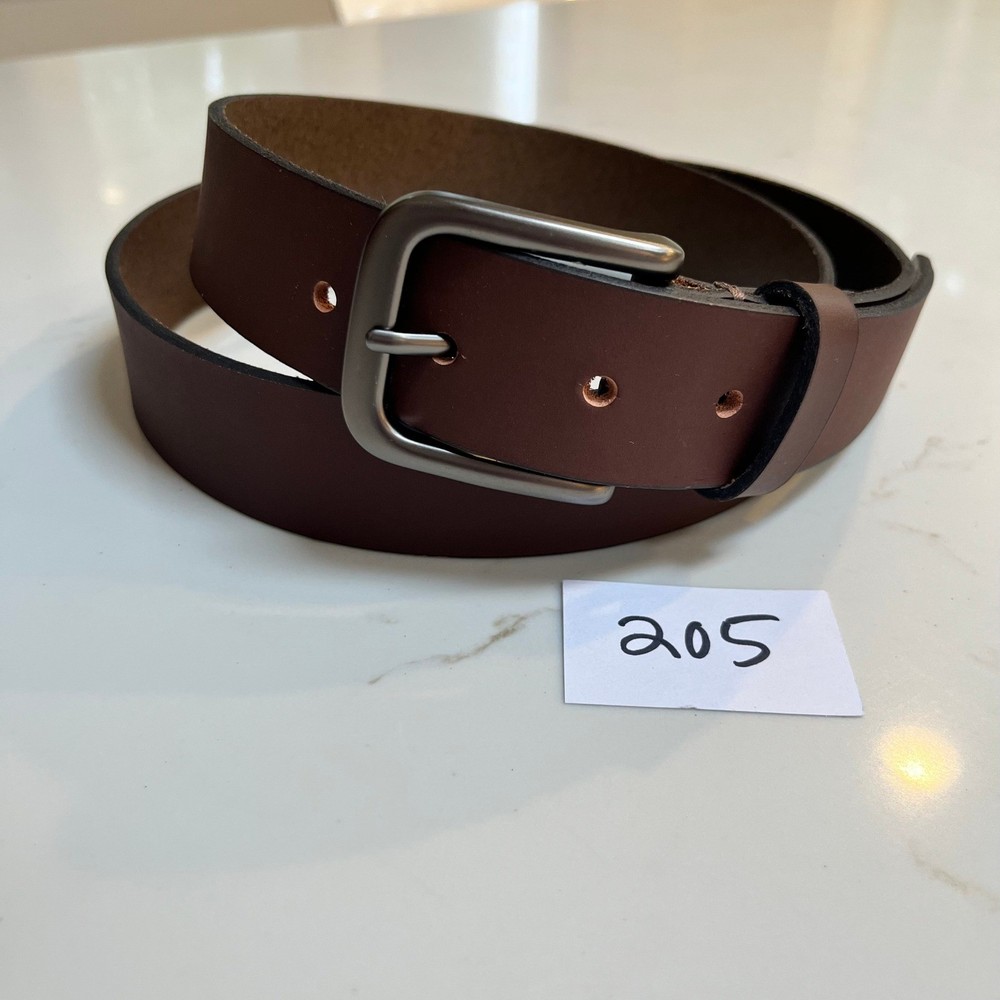 NWOT Timberland Men&rsquo;s Brown 100% Leather Belt Silver Buckle Size 40
