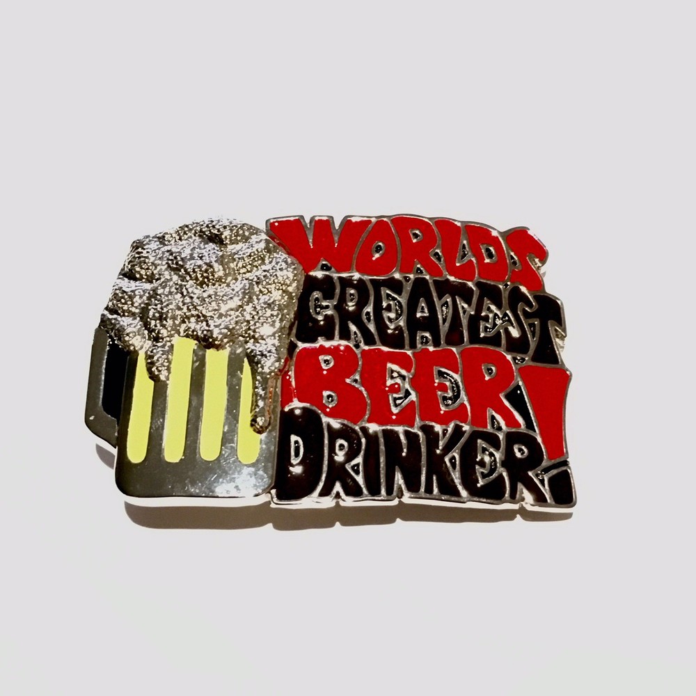 Worlds Greatest Beer Drinker Novelty Belt Buckle – 4” x 2.5”