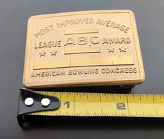 VINTAGE AMERICAN BOWLING CONGRESS BELT BUCKLE MOST IMPROVED AVERAGE AWARD SMALL