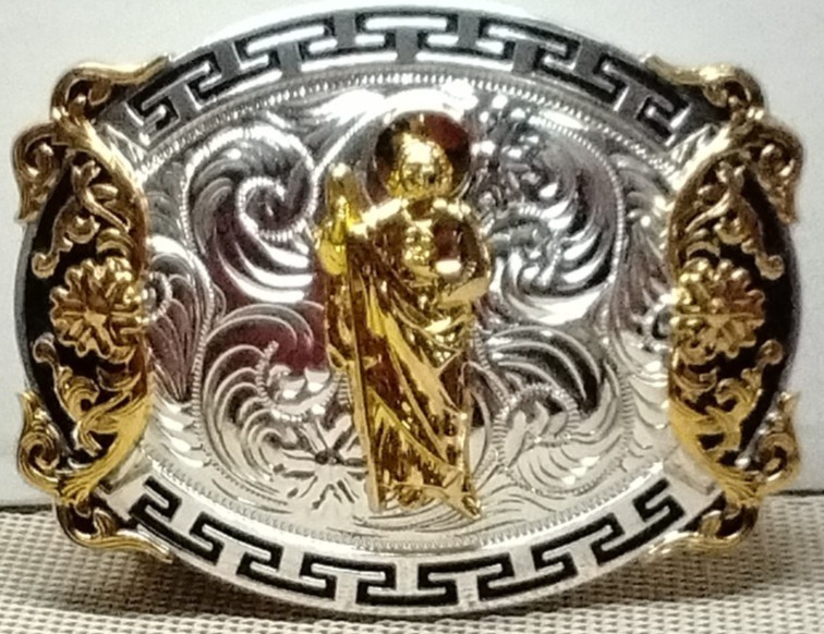 san judas Western Cowboy Belt Buckle Hebilla Vaquera