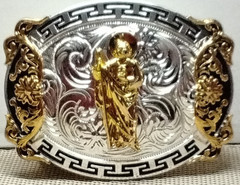 san judas Western Cowboy Belt Buckle Hebilla Vaquera