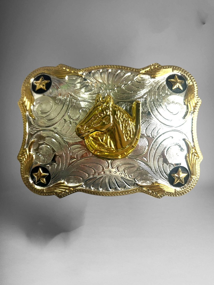 Horse Rodeo Western Cowboy Style Belt Buckle Hebilla Vaquera Caballo Herradura