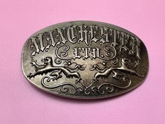 Manchester Ltd Lions Crest Clothing Company Silver Color Metal Belt Buckle
