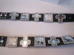 FACETED CRYSTALS RELIGIOUS CROSS & STUDS BELT BUCKLE & LEATHER BELT – BBA-28