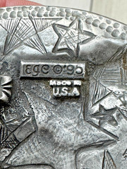 Vintage 1995 EGE Soaring Bald Eagle Silver Belt Buckle Made in USA Rockabilly 3D