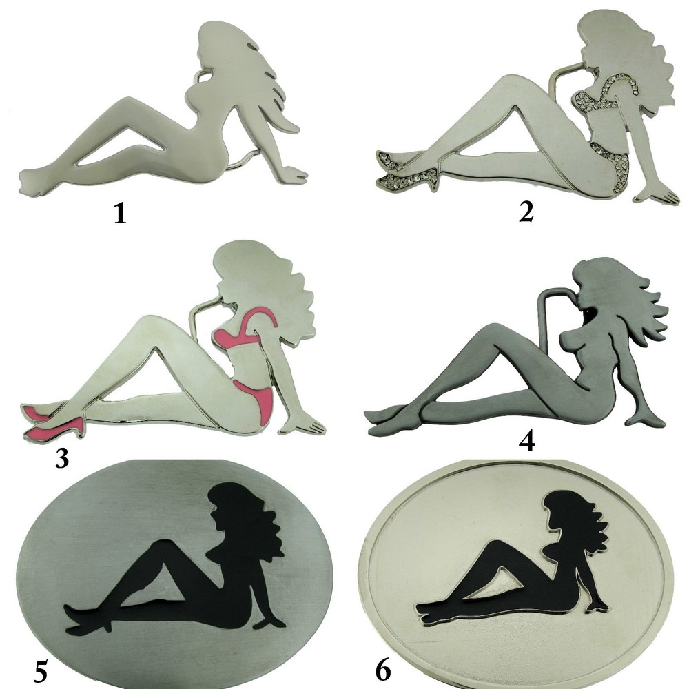 Men Women Belt Buckles Mud Flap Girl Trucker Girl Naked Lady Luck Pin Nude Biker
